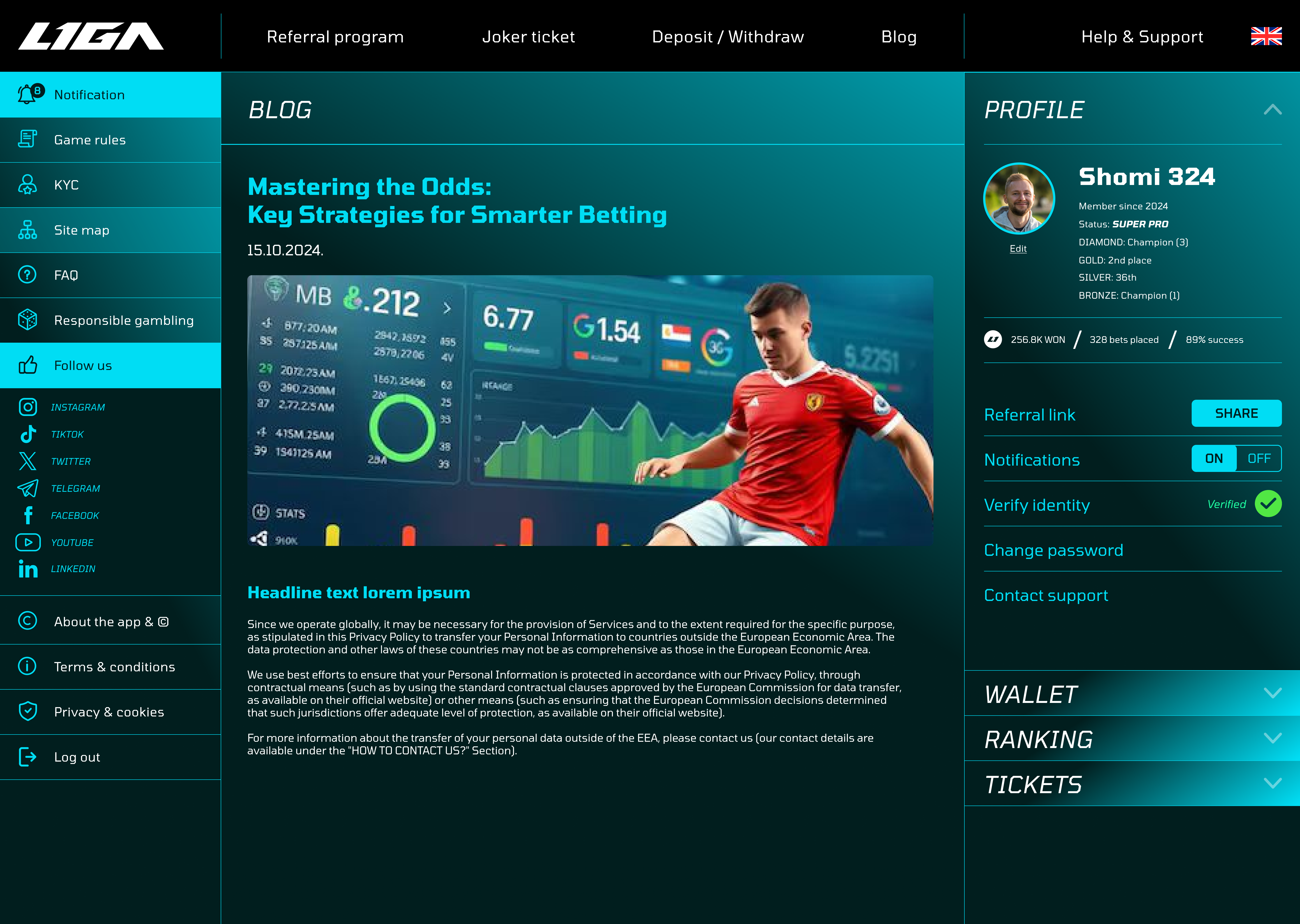 LIGA desktop blog article screen
